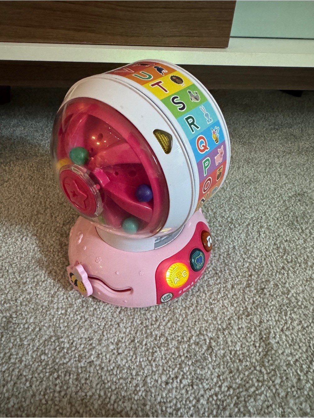 Interactive Pink Educational Spin Toy for Toddlers